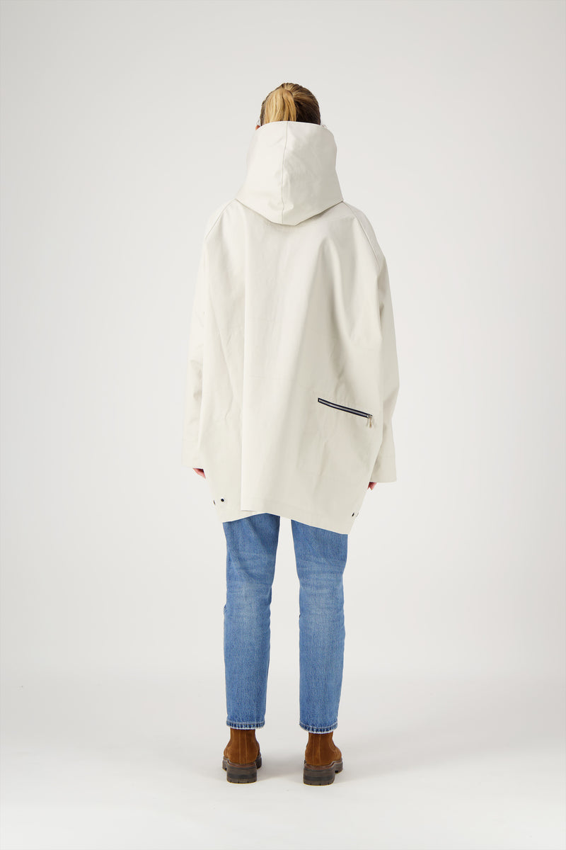 PARKA PAOLA en coton enduit déperlant coloris craie