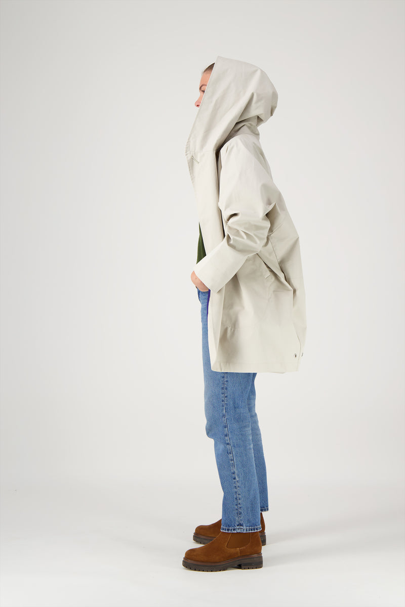PARKA PAOLA en coton enduit déperlant coloris craie