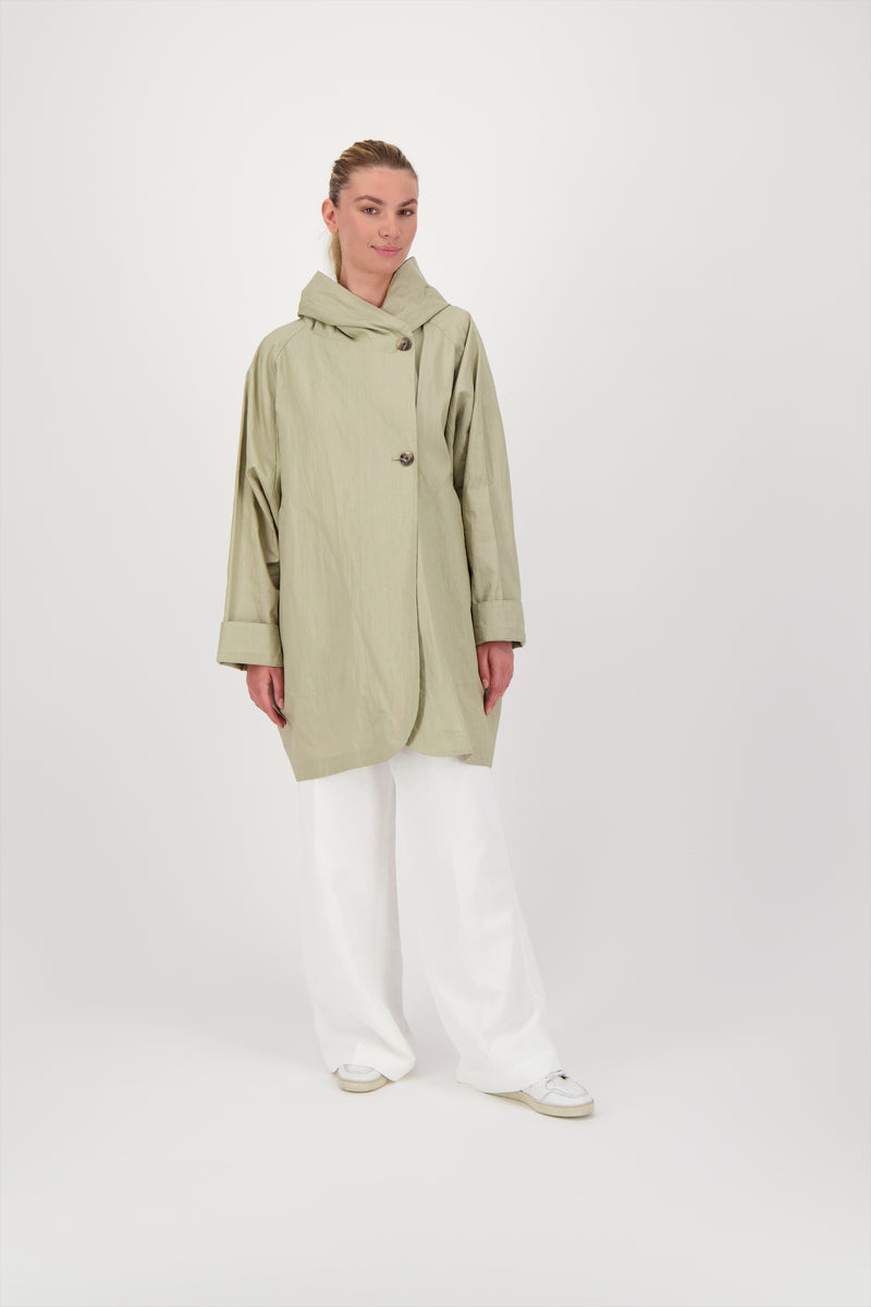 PARKA PAOLA EN LIN ENDUIT DÉPERLANT SABLE