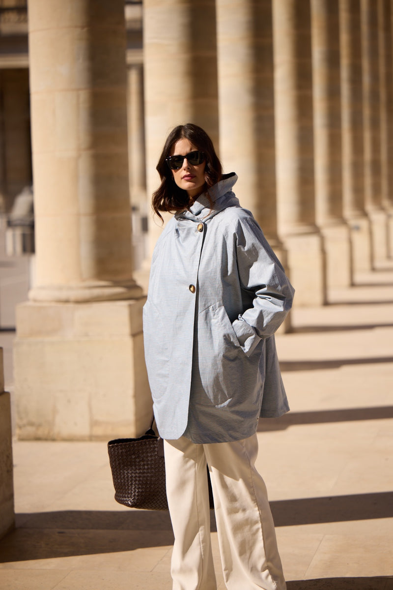PARKA PAOLA EN LIN DÉPERLANT VICHY CIEL