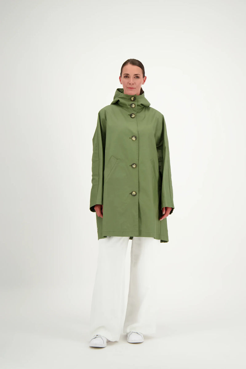 PARKA VALOU EN COTON DÉPERLANT OLIVE