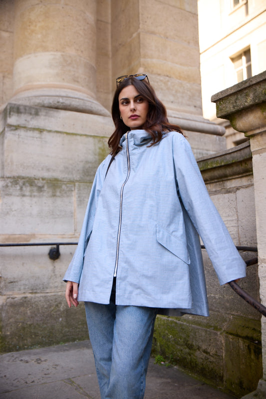 PARKA ZEPHYR EN LIN DÉPERLANT VICHY CIEL