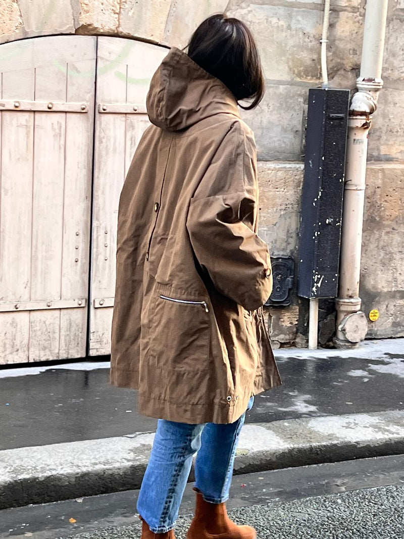 PARKA EVA en coton déperlant coloris bronze