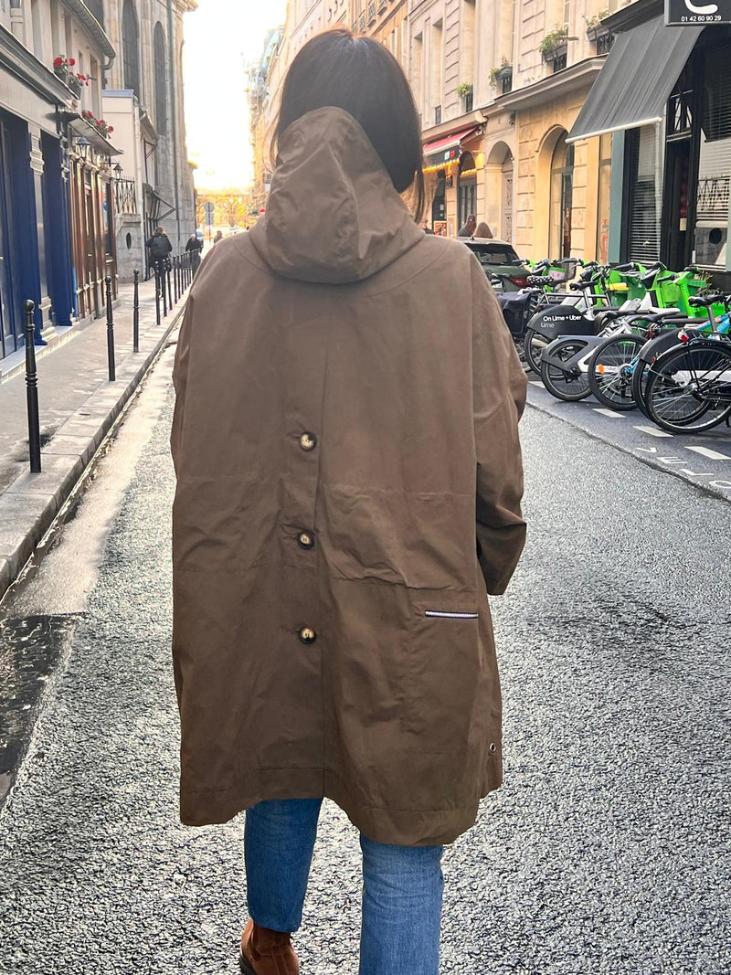 PARKA EVA en coton déperlant coloris bronze