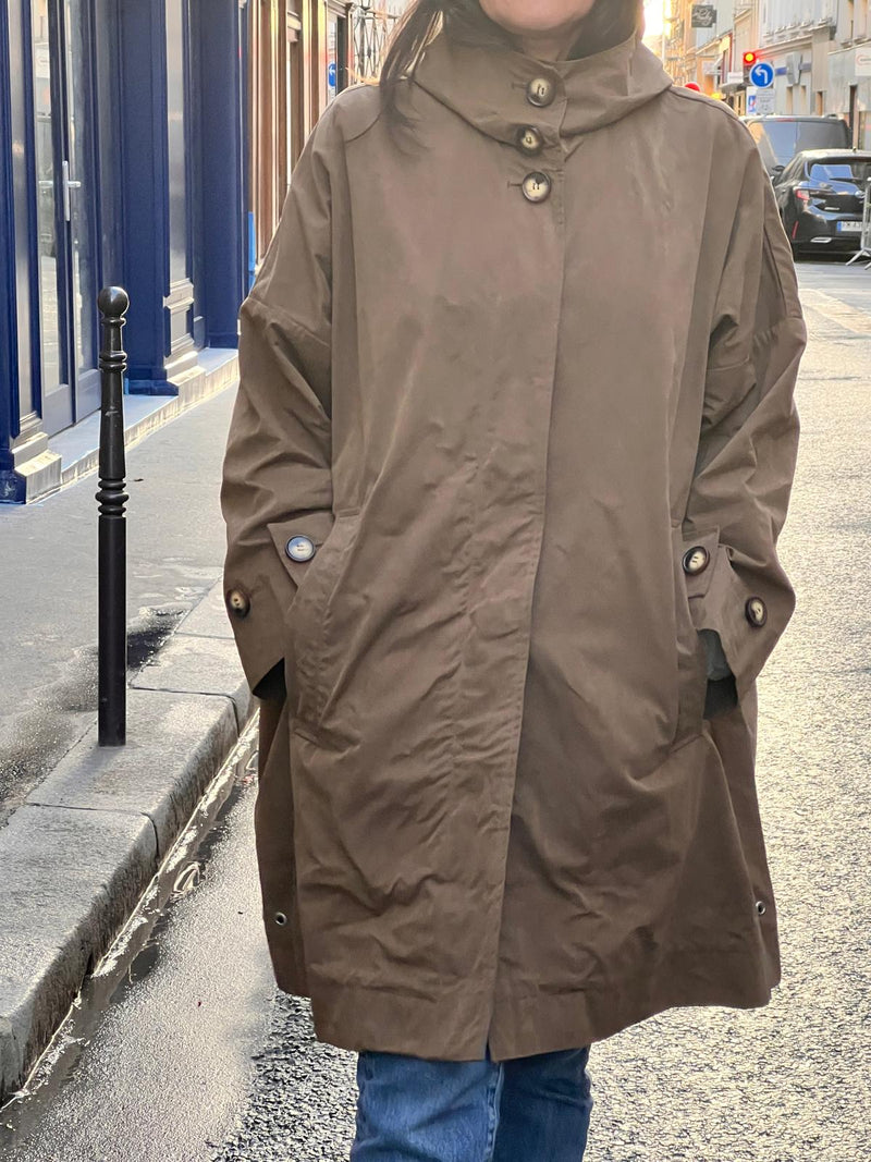 PARKA EVA en coton déperlant coloris bronze