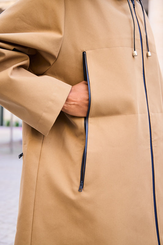 PARKA MINA KOT EN COTON DOUBLE FACE IMPERMÉABLE