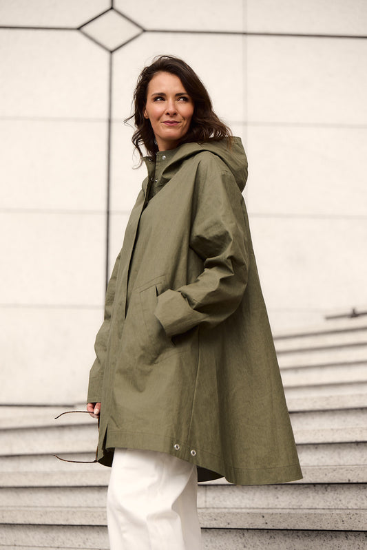 PARKA EOLIA LIB EN LIN ENDUIT & COTON DÉPERLANTS