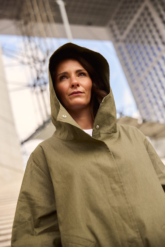 PARKA EOLIA LIB EN LIN ENDUIT & COTON DÉPERLANTS
