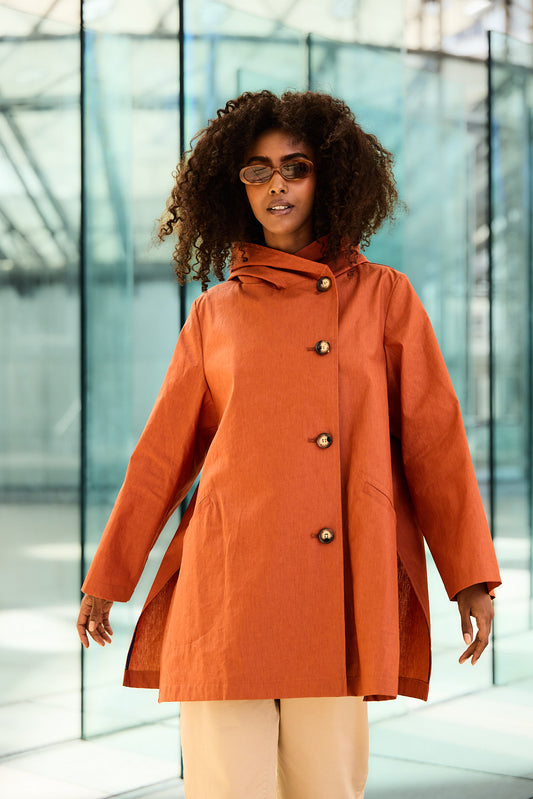 PARKA LENA LIB EN LIN ENDUIT & COTON DÉPERLANTS