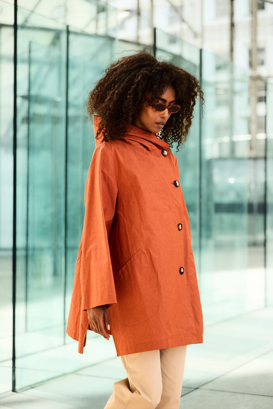PARKA LENA LIB EN LIN ENDUIT & COTON DÉPERLANTS