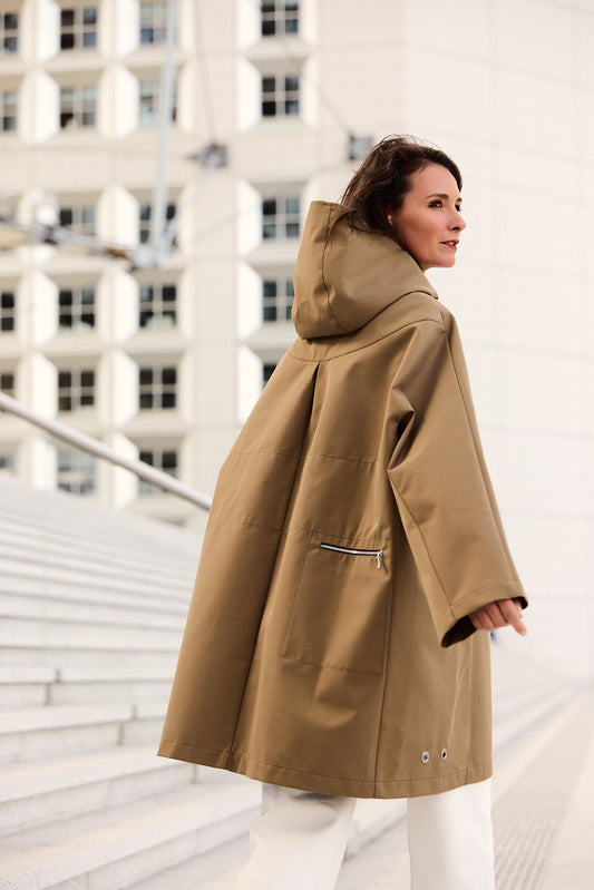 PARKA VALOU KOT EN COTON DOUBLE FACE IMPERMÉABLE