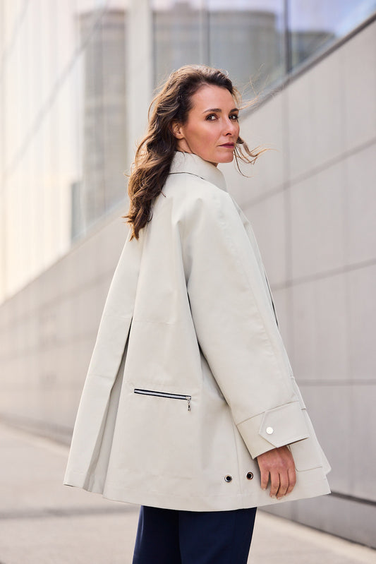 CABAN ASTRID KOT EN COTON DOUBLE FACE IMPERMÉABLE