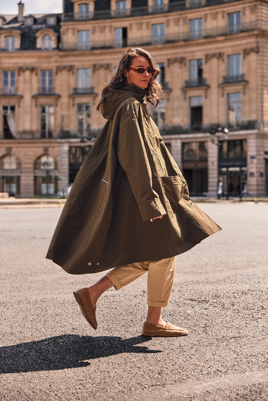 PARKA MARINE TER EN POLYAMIDE & COTON DÉPERLANTS