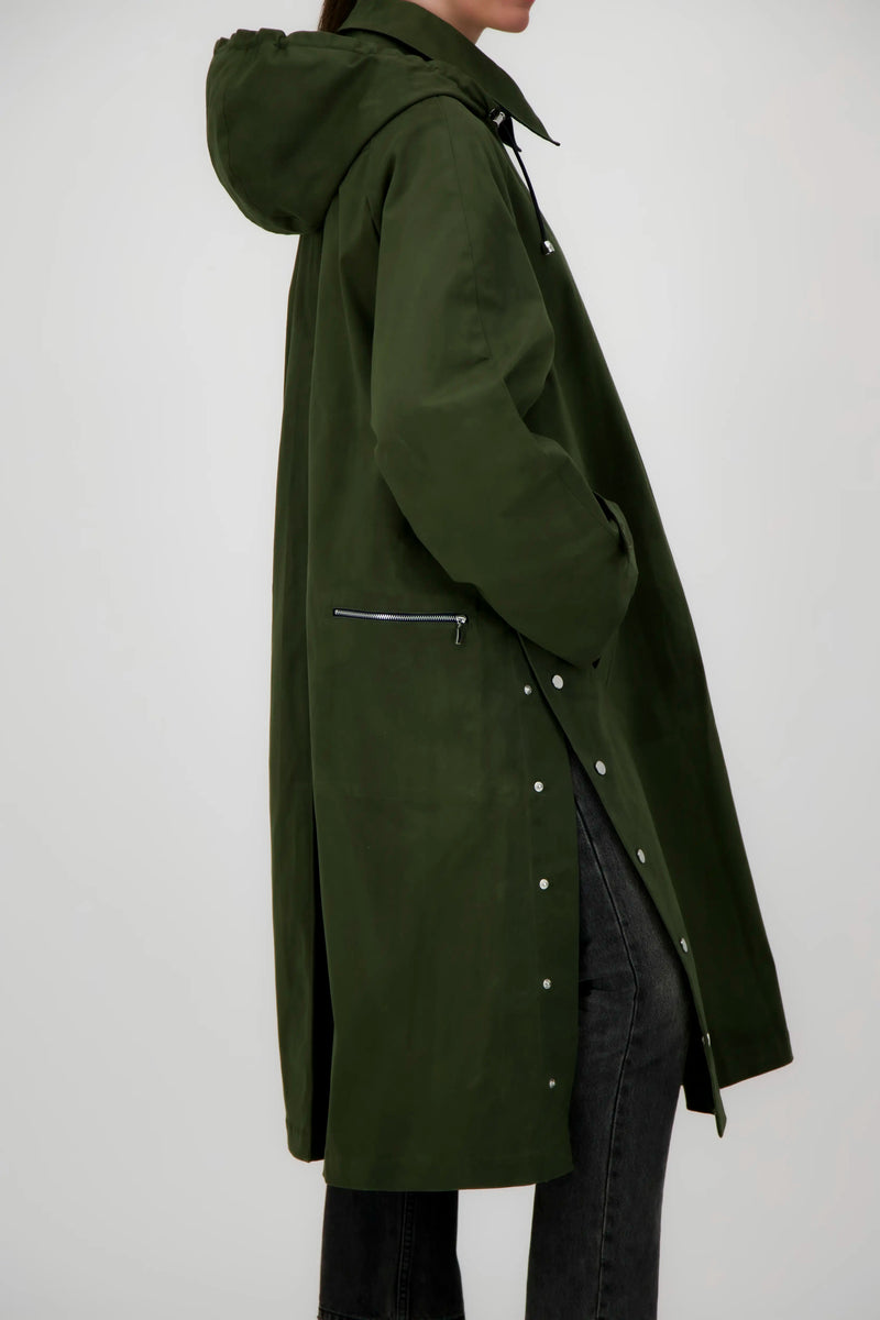 PARKA ROMY en coton waxé imperméable kaki