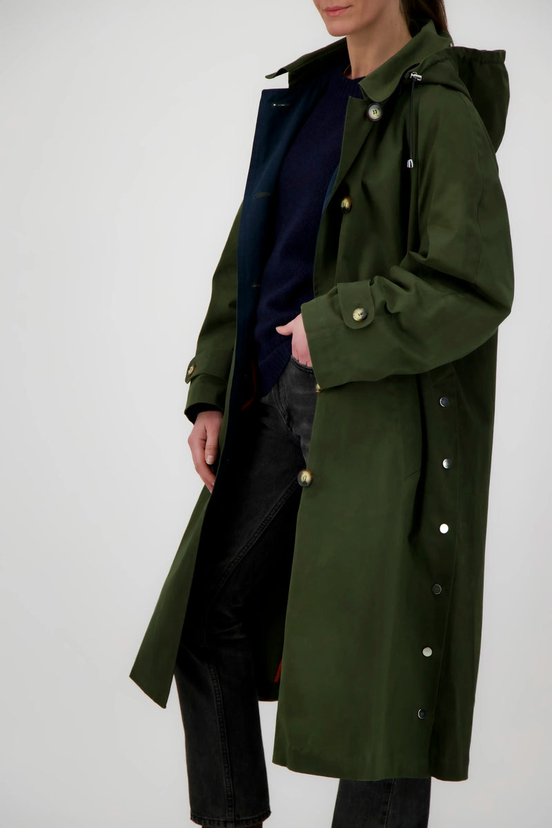 PARKA ROMY en coton waxé imperméable kaki