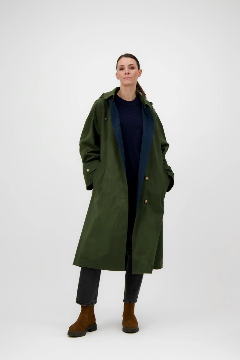 PARKA ROMY en coton waxé imperméable kaki