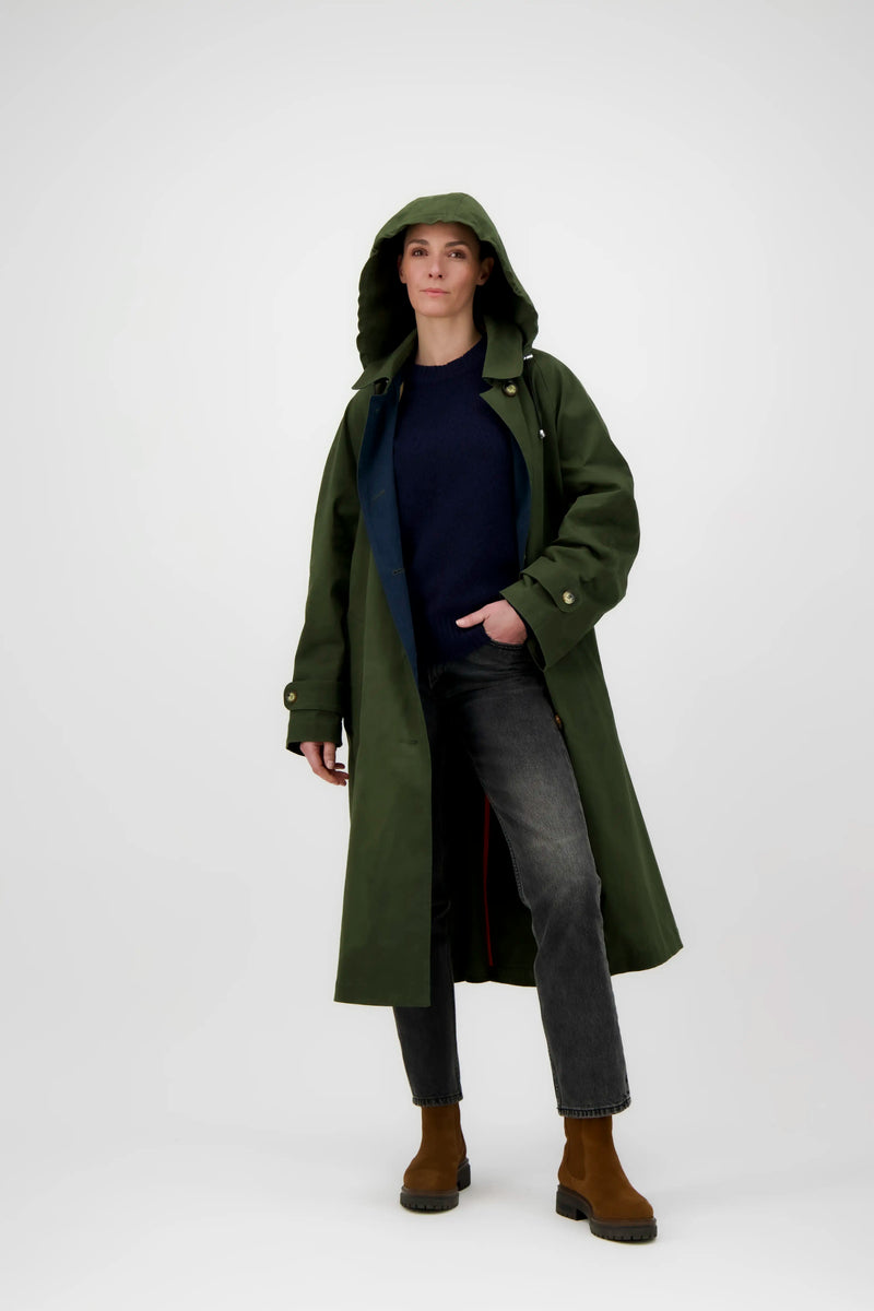 PARKA ROMY en coton waxé imperméable kaki