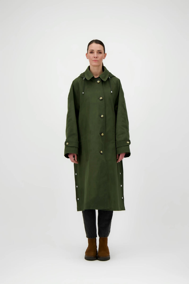 PARKA ROMY en coton waxé imperméable kaki