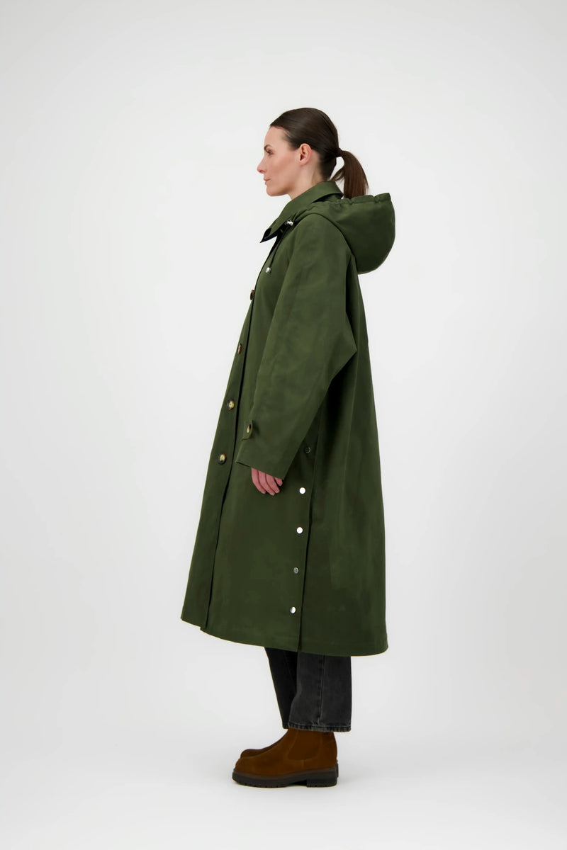 PARKA ROMY en coton waxé imperméable kaki