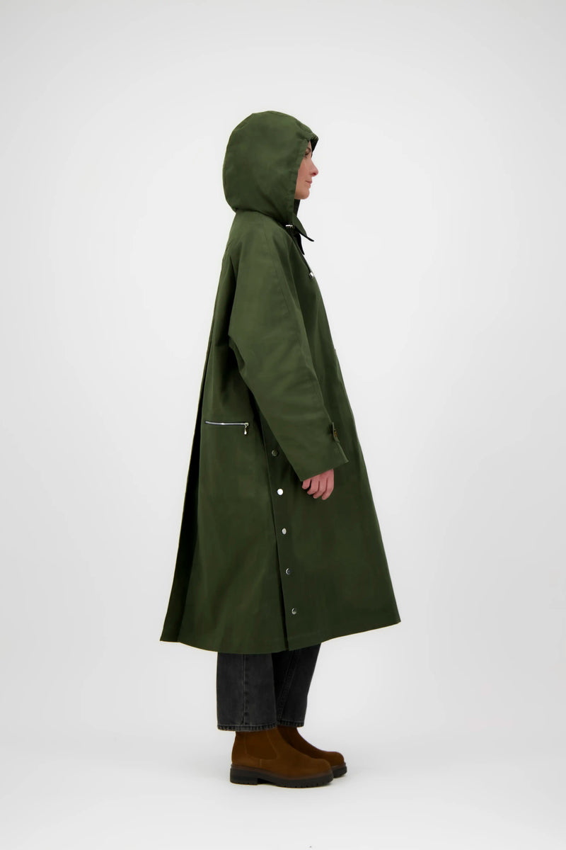 PARKA ROMY en coton waxé imperméable kaki