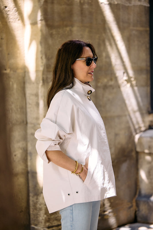 BLOUSON SACHA EN COTON DÉPERLANT CREME