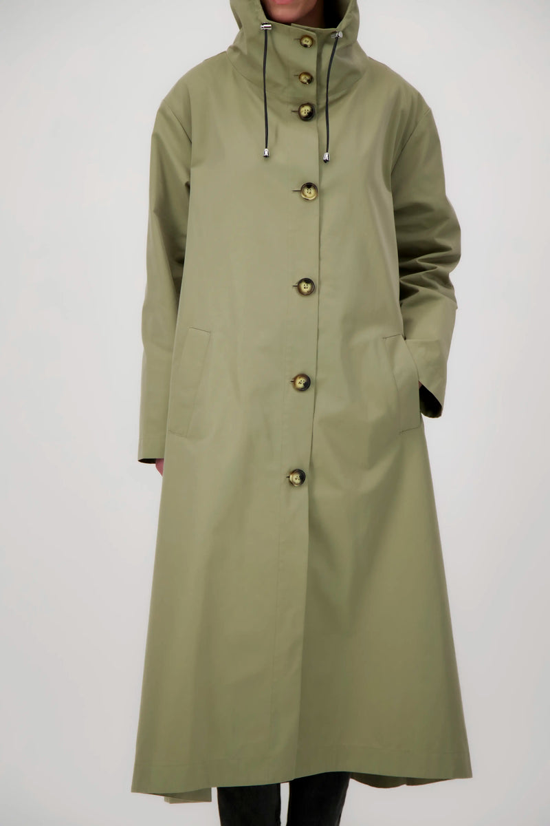 PARKA SARA en coton déperlant taupe