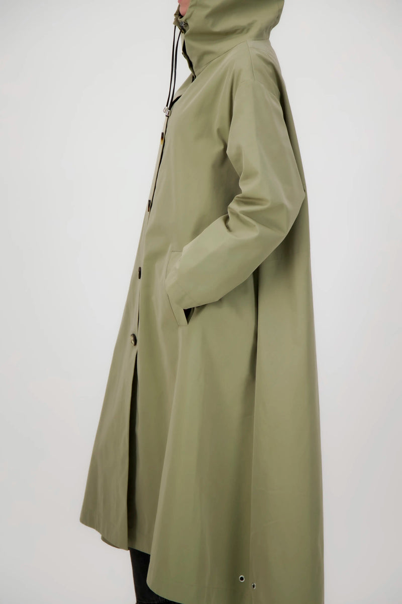 PARKA SARA en coton déperlant taupe