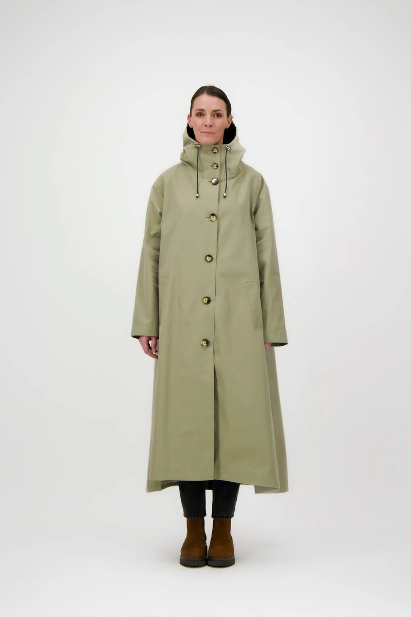PARKA SARA en coton déperlant taupe