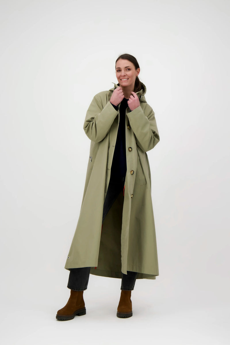 PARKA SARA en coton déperlant taupe
