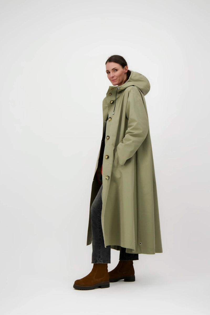 PARKA SARA en coton déperlant taupe