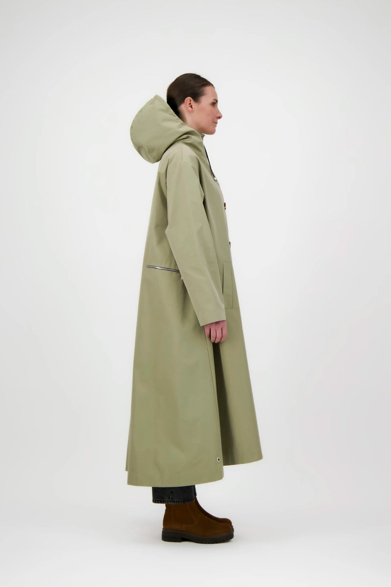 PARKA SARA en coton déperlant taupe