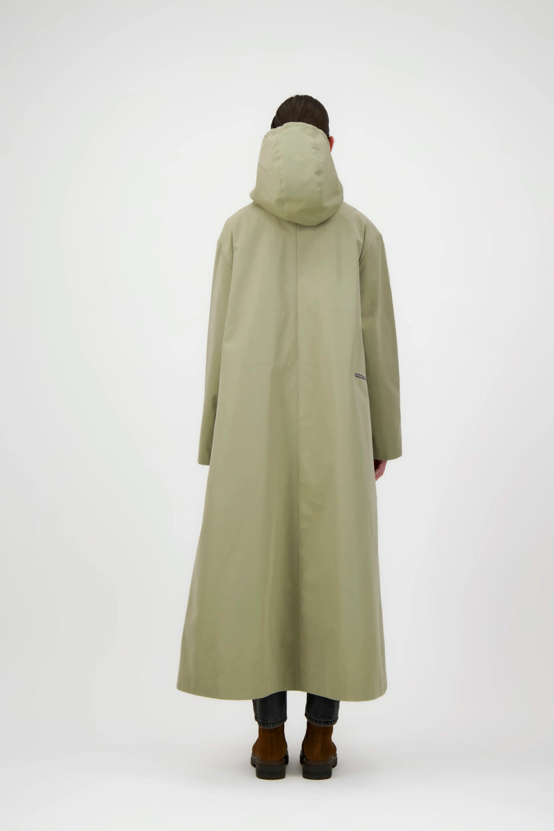 PARKA SARA en coton déperlant taupe