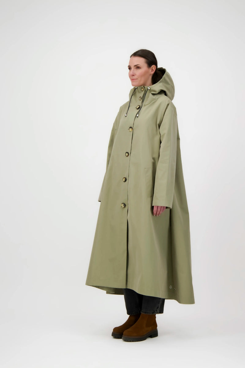 PARKA SARA en coton déperlant taupe