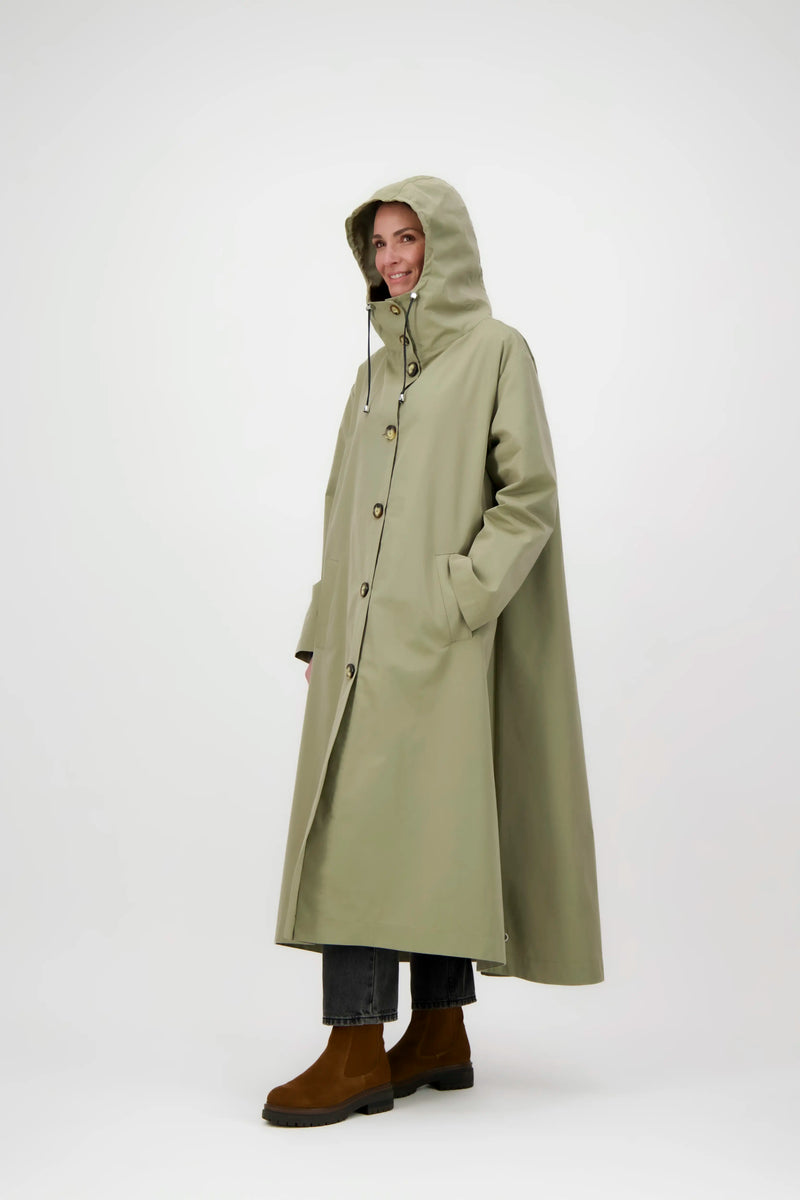 PARKA SARA en coton déperlant taupe
