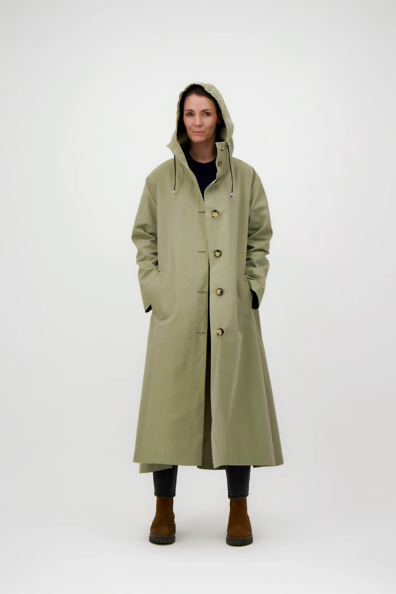 PARKA SARA en coton déperlant taupe