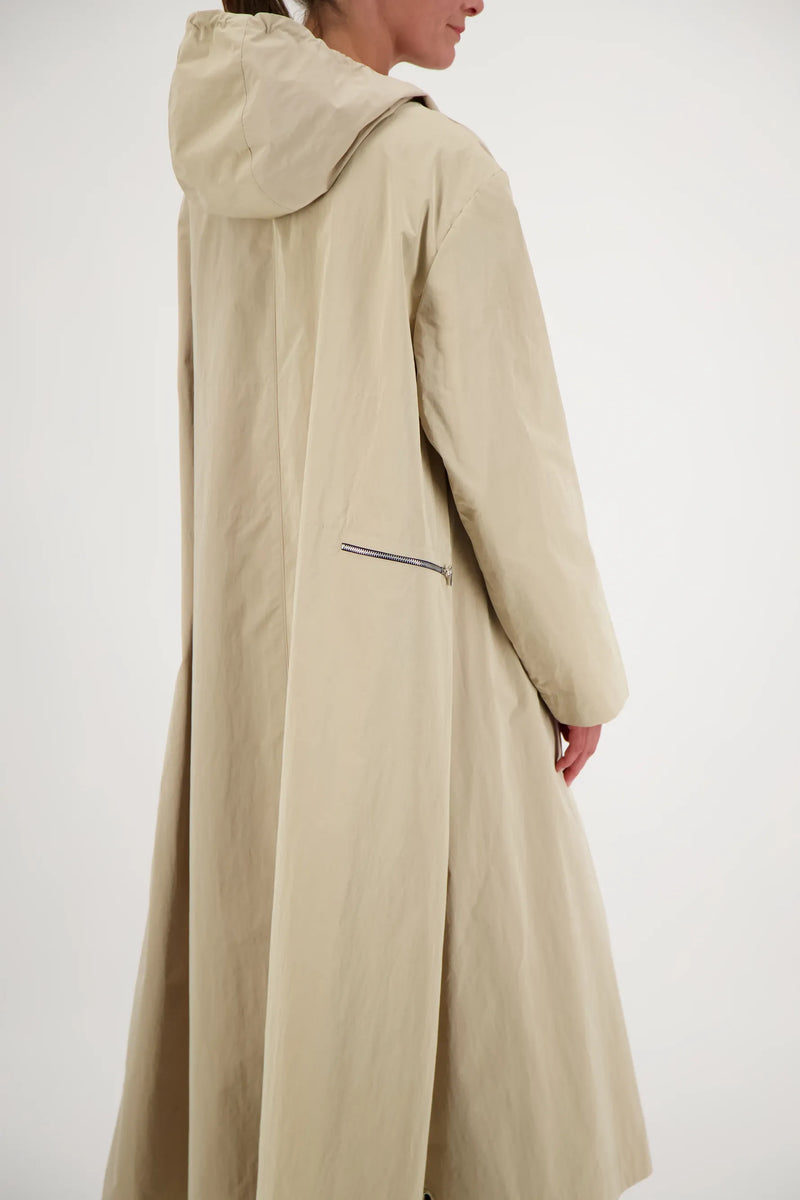 TRENCH SARA EN COTON DÉPERLANT SABLE