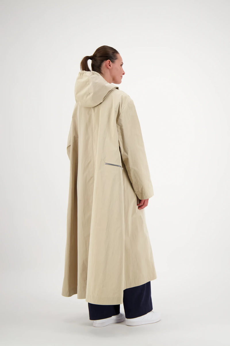 TRENCH SARA EN COTON DÉPERLANT SABLE