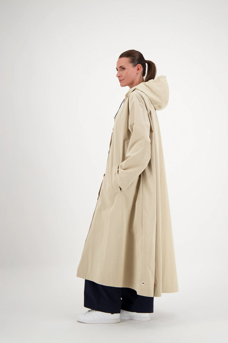 TRENCH SARA EN COTON DÉPERLANT SABLE