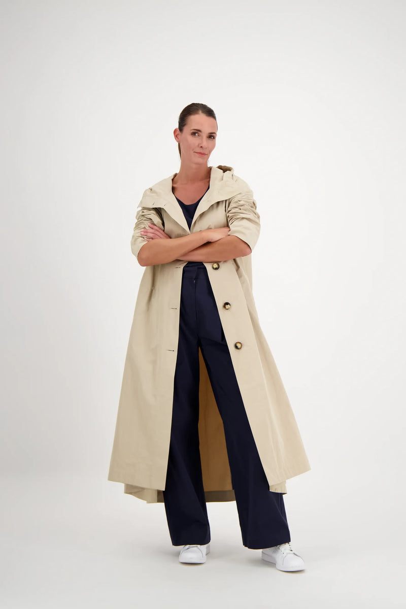 TRENCH SARA EN COTON DÉPERLANT SABLE
