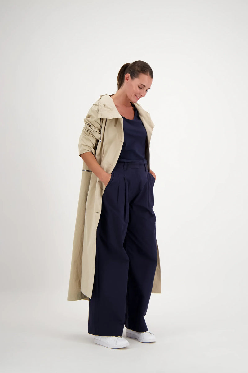 TRENCH SARA EN COTON DÉPERLANT SABLE