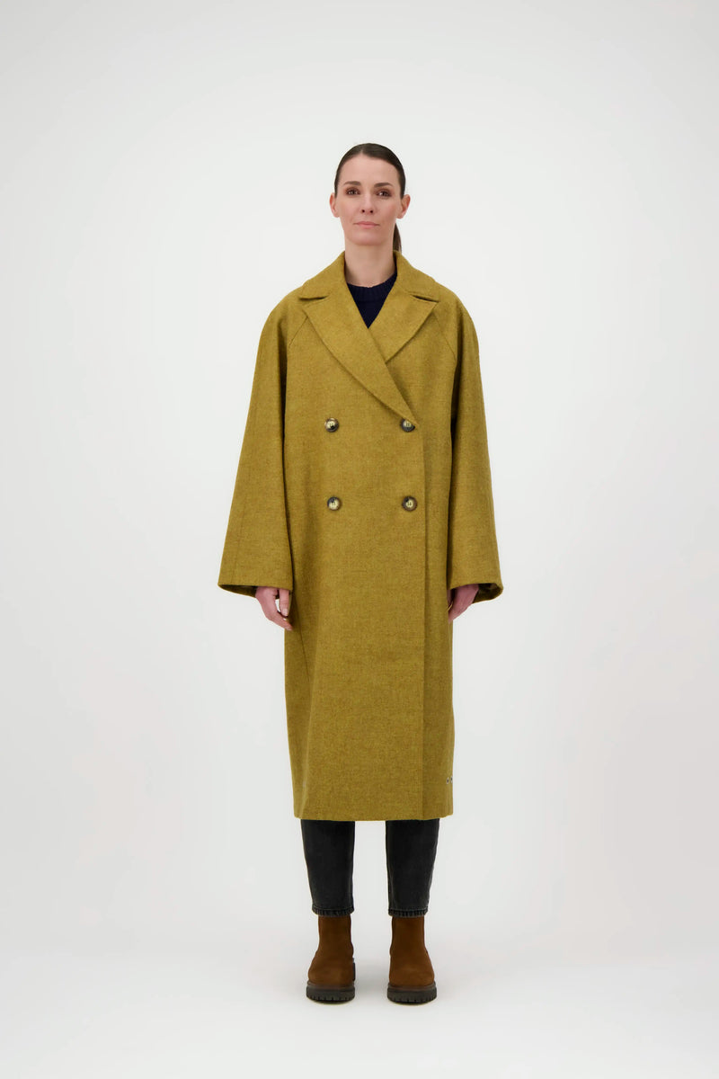 MANTEAU SONIA en laine moutarde