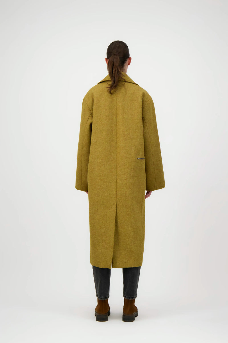 MANTEAU SONIA en laine moutarde