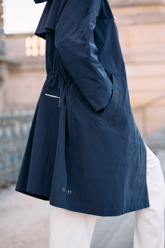 PARKA TINA EN COTON DÉPERLANT NAVY