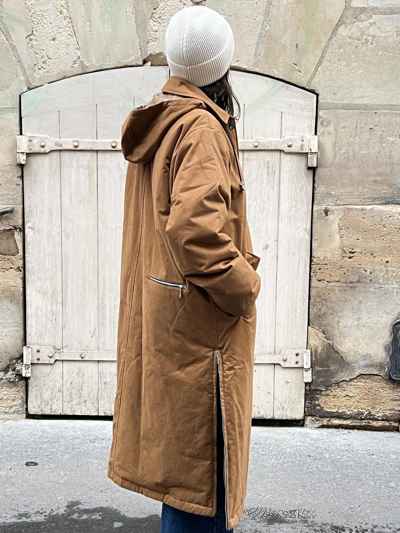 PARKA URIEL EN COTON IMPERMEABLE coloris tabac