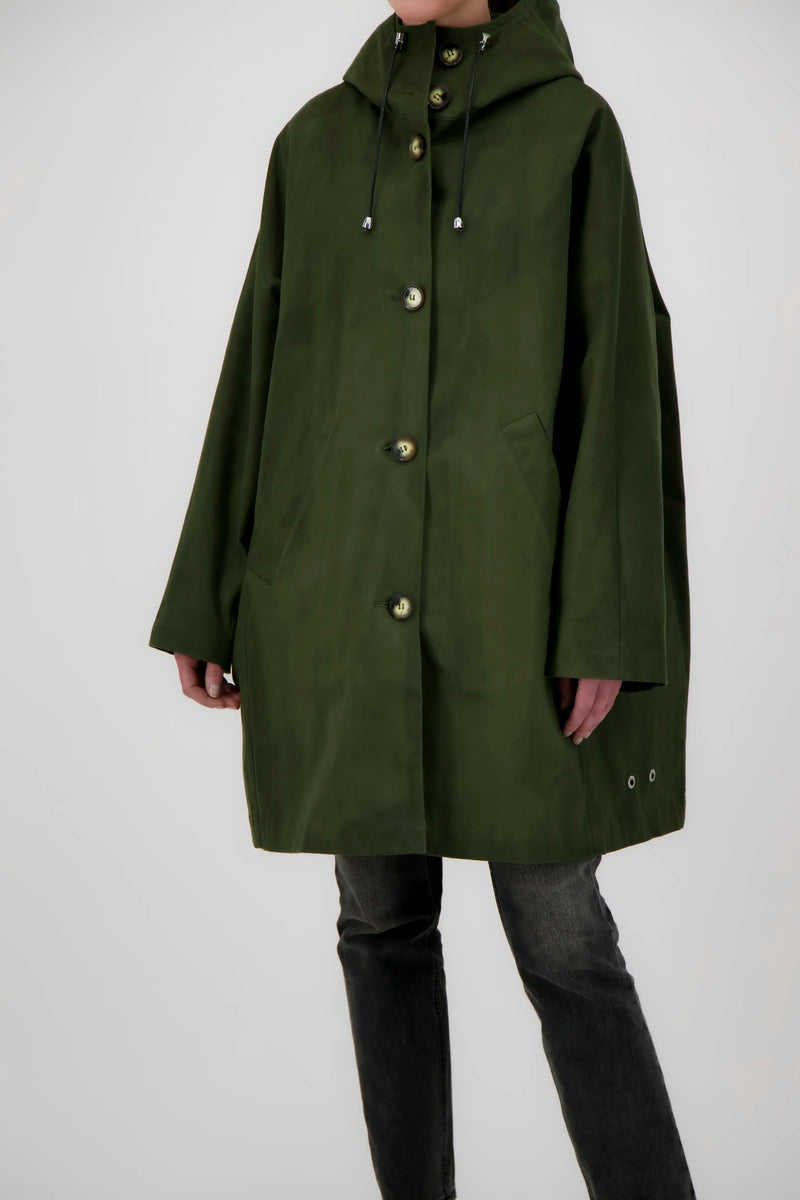 PARKA VALENTINE en coton waxé imperméable kaki