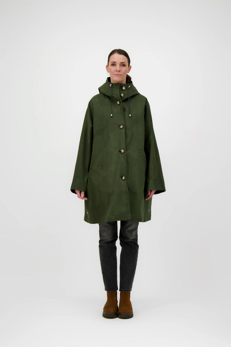 PARKA VALENTINE en coton waxé imperméable kaki