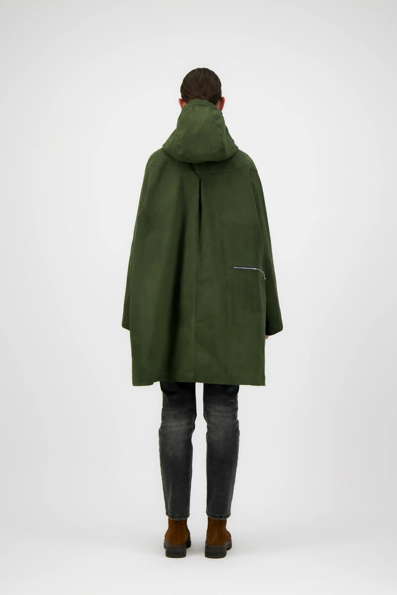 PARKA VALENTINE en coton waxé imperméable kaki