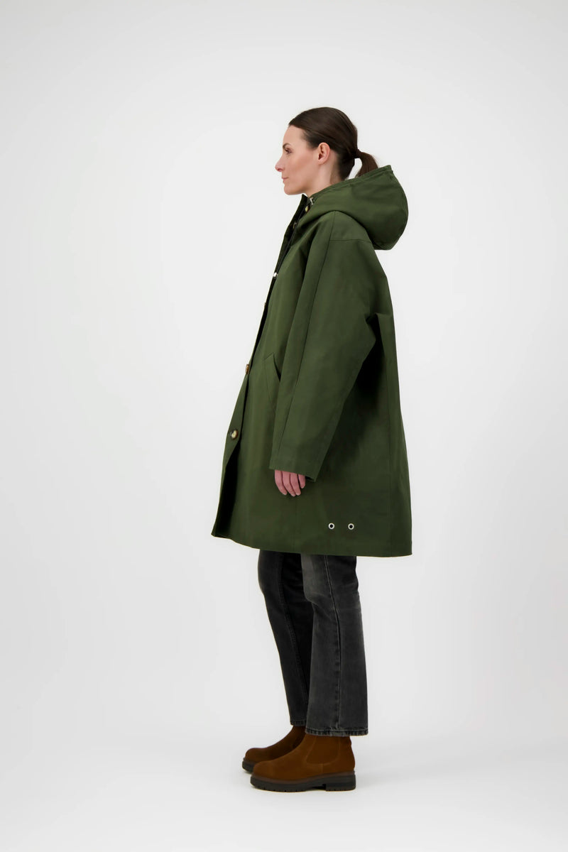 PARKA VALENTINE en coton waxé imperméable kaki