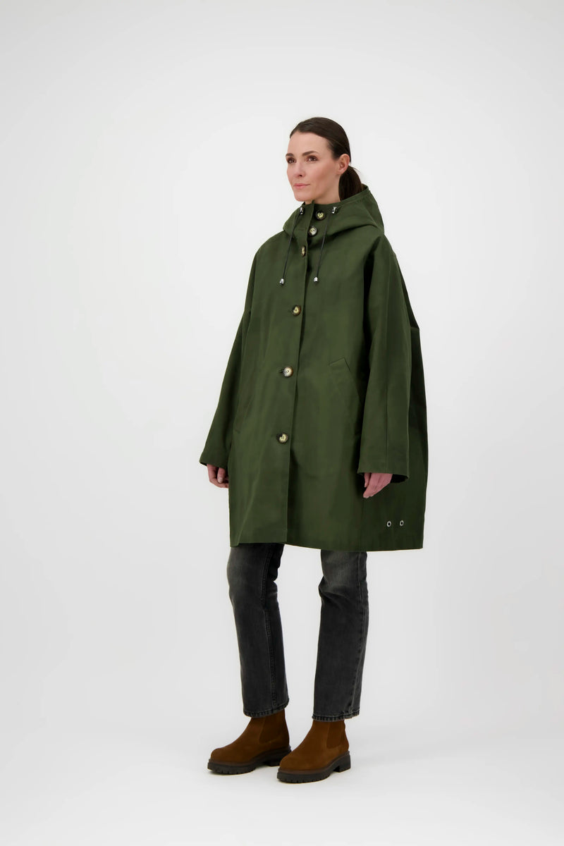 PARKA VALENTINE en coton waxé imperméable kaki