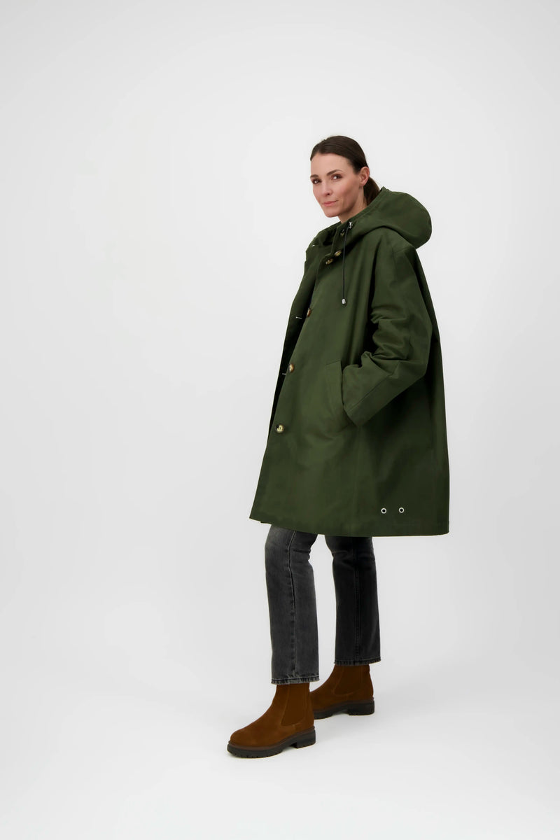PARKA VALENTINE en coton waxé imperméable kaki